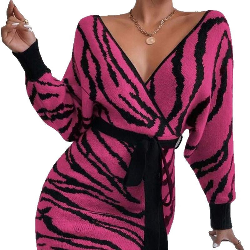 Damen Strickkleid im angesagten Zebramuster Drune
