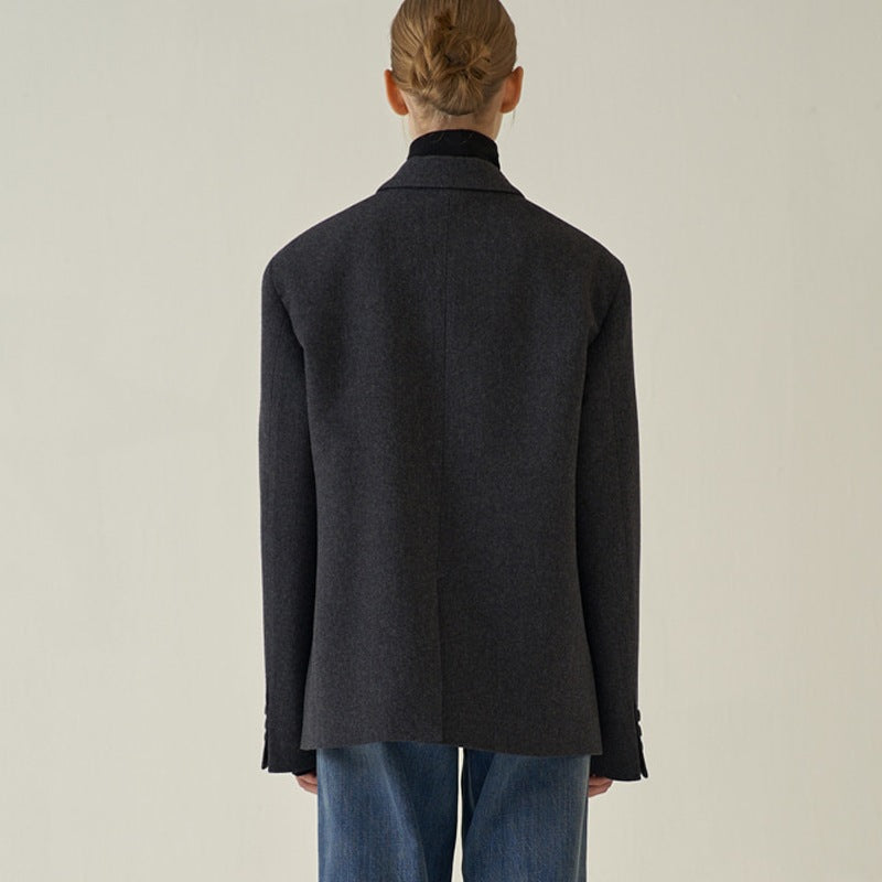 Damen eleganter Kastenblazer aus hochwertigem Stoff Drune