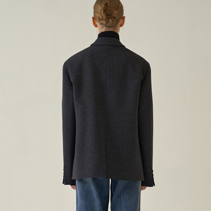 Damen eleganter Kastenblazer aus hochwertigem Stoff Drune