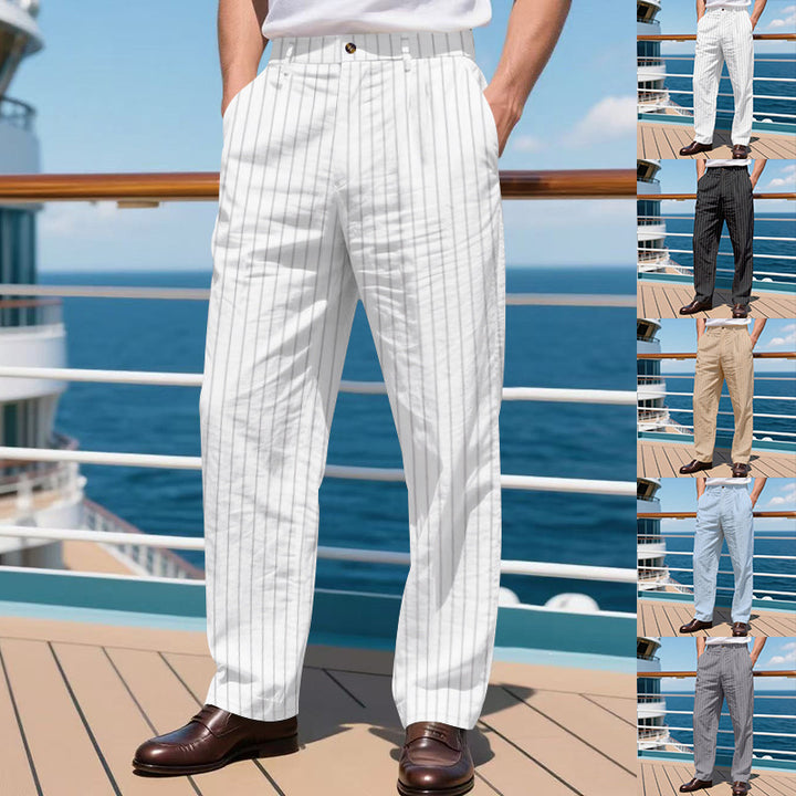 Herren elegante Streifen-Hose Drune