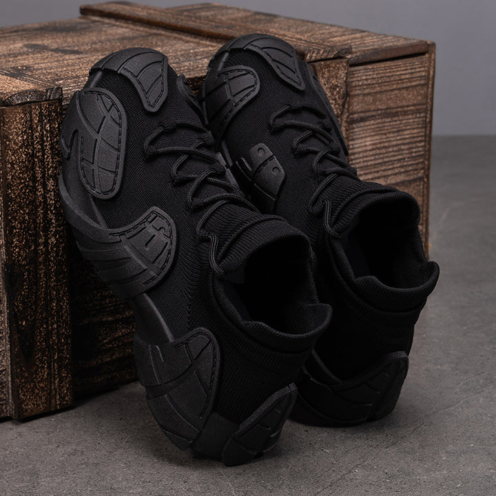 Herren nan robuster taktischer Sneaker mit nahtlosem Strickschaft, stoßdämpfender EVA-Zwischensohle und profiliertem Schutzoverlay Drune