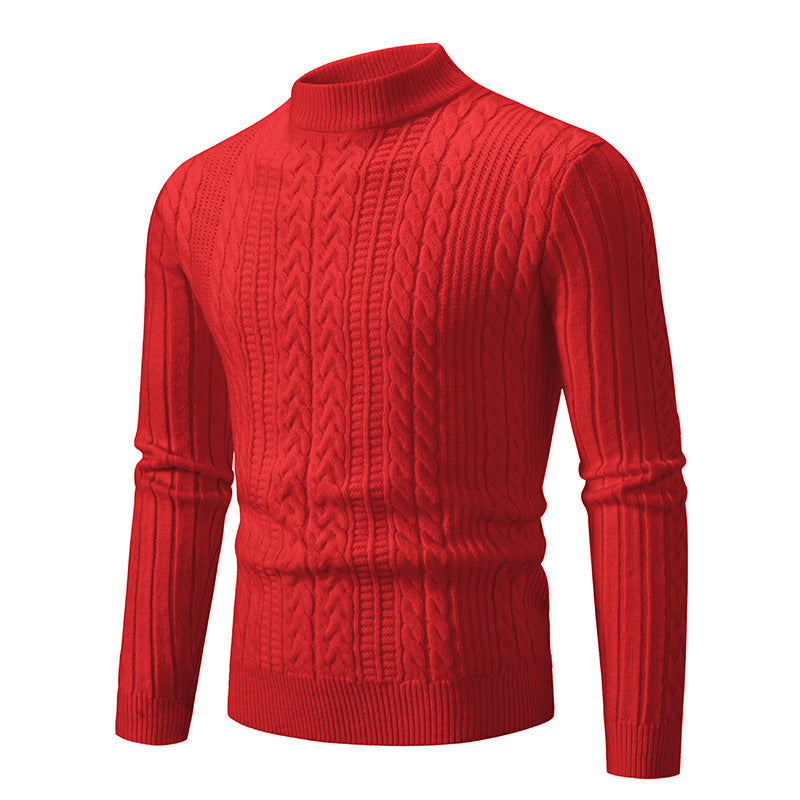 Herren eleganter Rollkragenpullover mit tiefem Zopfmuster und moderner Passform Drune