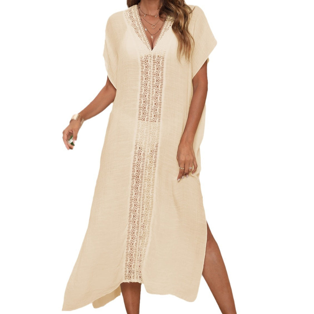 Damen eleganter Strandüberwurf mit Häkelakzenten Drune
