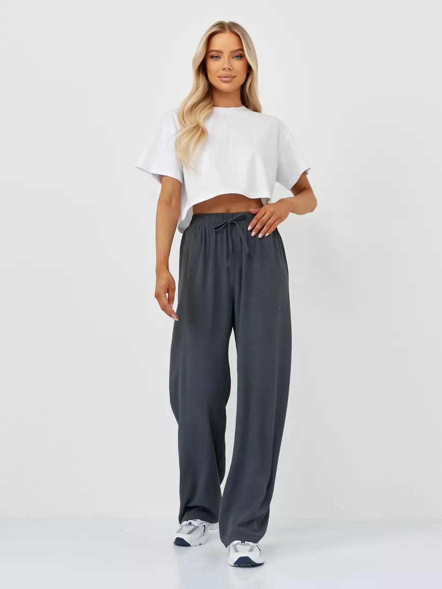 Damen Weite Relaxed-Fit Hose aus leichtem Jersey Drune