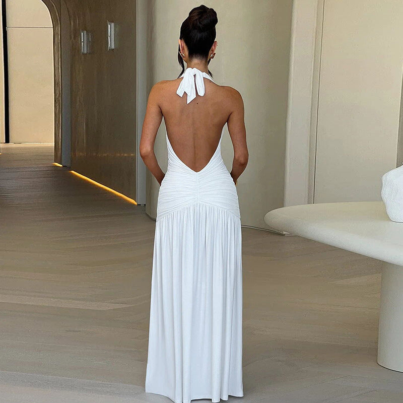Damen Abendkleid mit tiefem V-Ausschnitt und seitlichem Schlitz Drune
