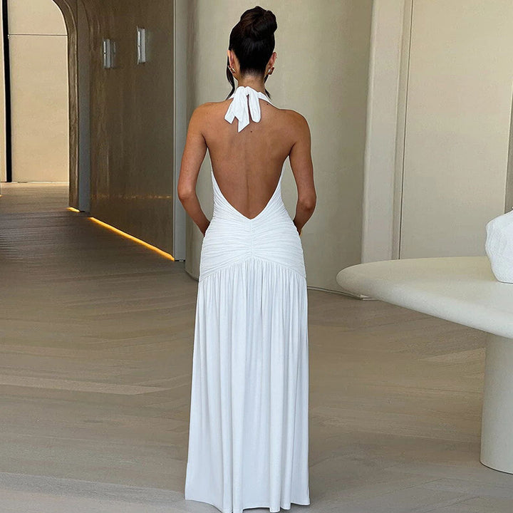 Damen Abendkleid mit tiefem V-Ausschnitt und seitlichem Schlitz Drune
