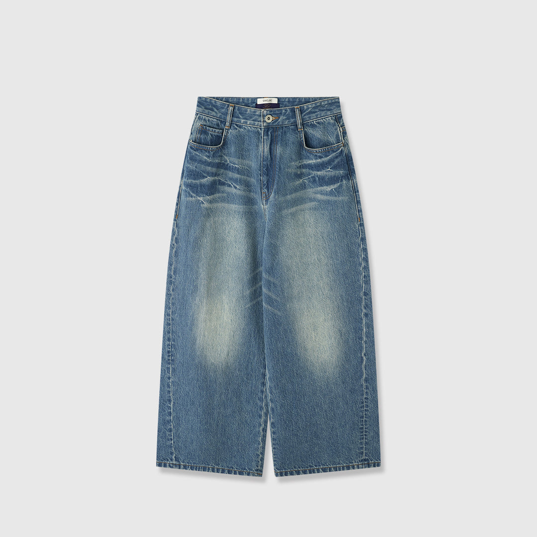 Damen Weit geschnittene Jeans mit hohem Bund Drune