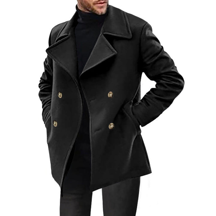 Herren klassischer Peacoat mit modischem Revers und eleganten Knopfdetails Drune
