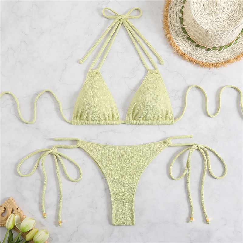 Damen Triangel-Bikini-Set mit verstellbaren Knoten Drune