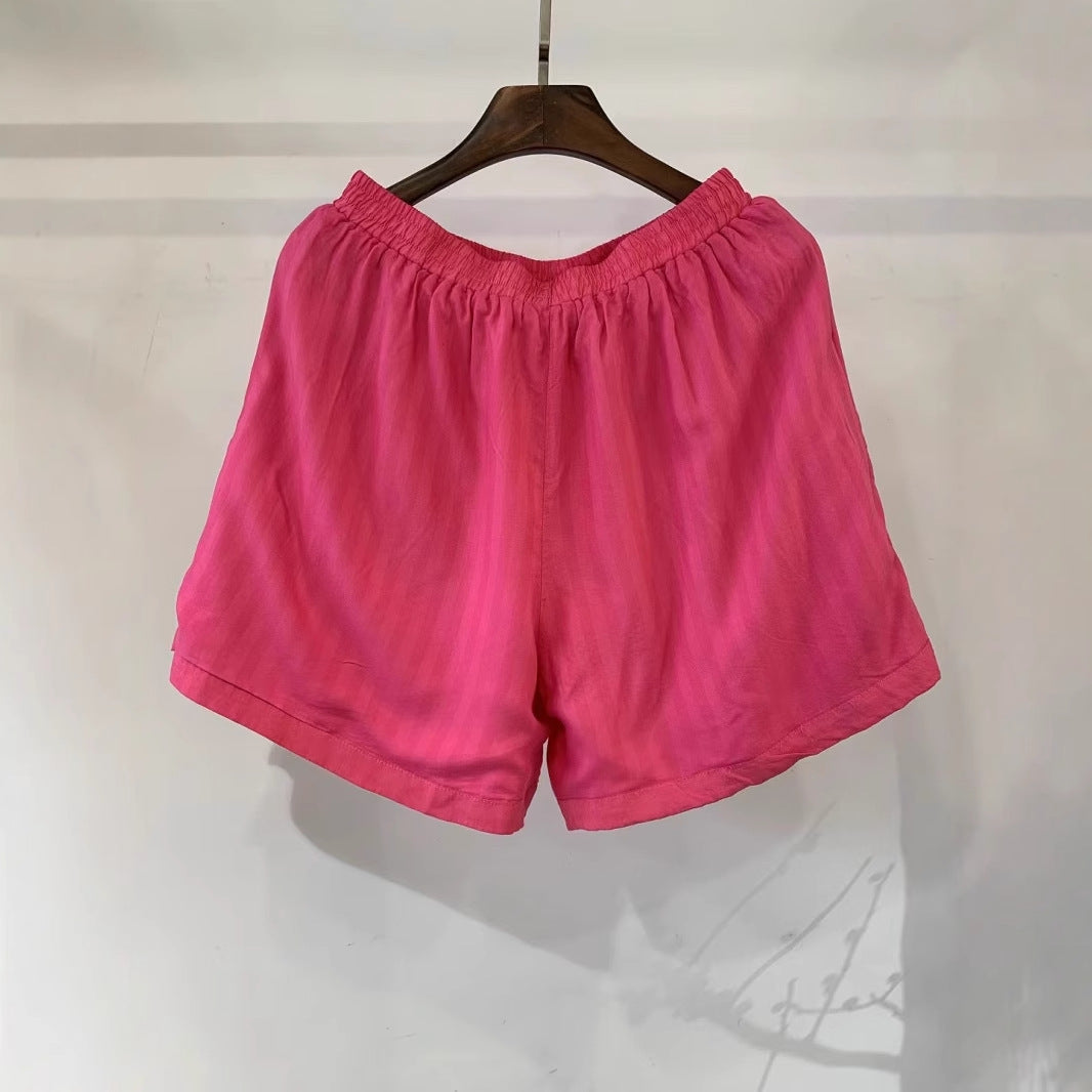 Damen Leichte Hoch-taillierte Leinen Shorts Drune