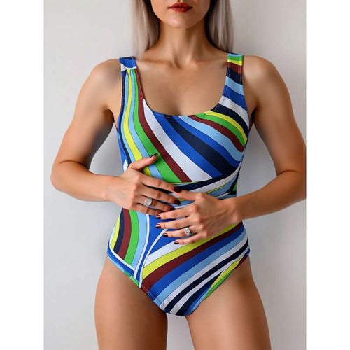 Damen Schwimmanzug mit modischem Streifenmuster Drune