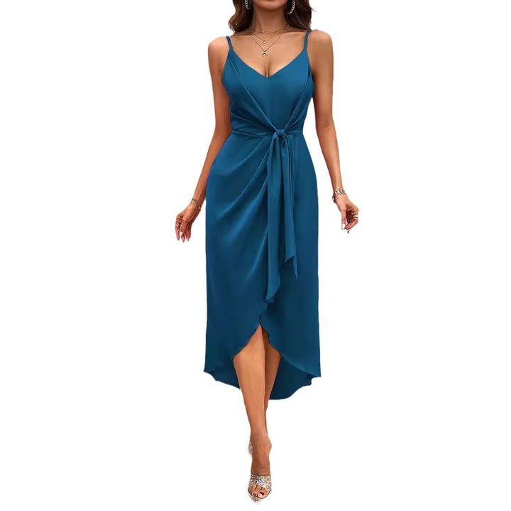 Damen Wickelkleid mit elegantem V-Ausschnitt und verspieltem Schlitz Drune
