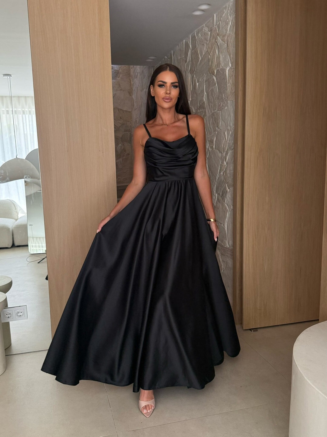 Damen Elegantes Satin Abendkleid Drune