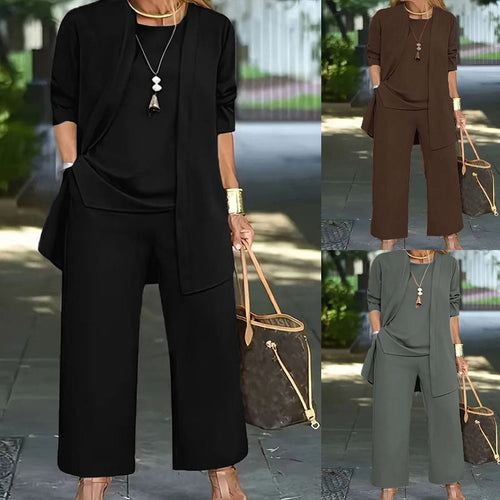 Drune | Langarm-Cardigan-Weste Drei-Teile-Set