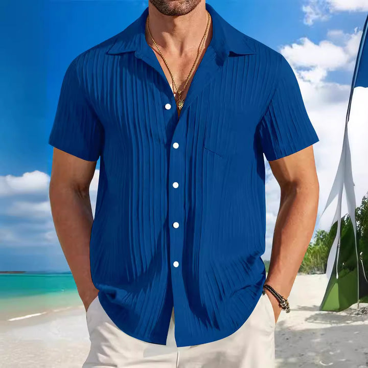 Herren Kurzarm-Hemd mit strukturiertem Design Drune