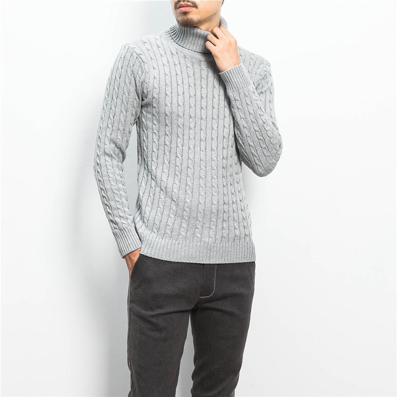 Herren nan Feinstrick-Rollkragenpullover mit Zopfmuster und schmaler Silhouette Drune