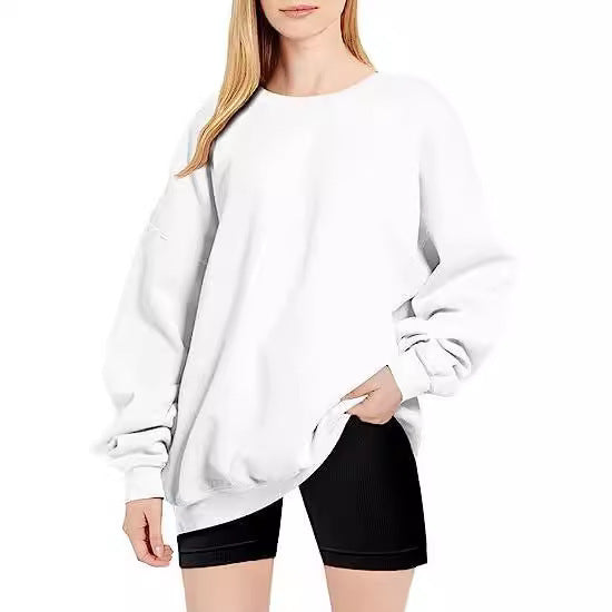 Damen nan Oversize-Sweater mit tiefem Schulterfall und gerippten Bündchen Drune