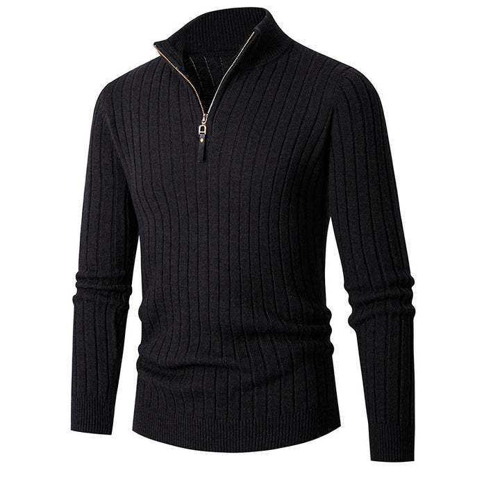 Herren Strickpullover mit hohem Kragen und Reißverschluss Drune