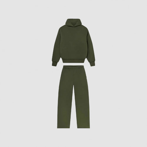 Damen Cozy Sweatshirt- und Hose-Set mit hohem Kragen und lässigem Schnitt Drune