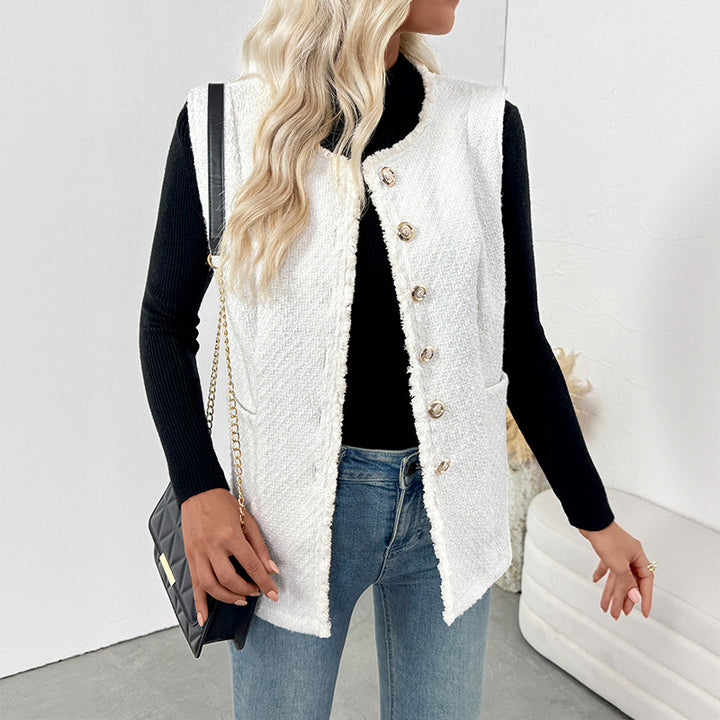 Damen Strickweste mit eleganter Knopfleiste und praktischen Taschen Drune