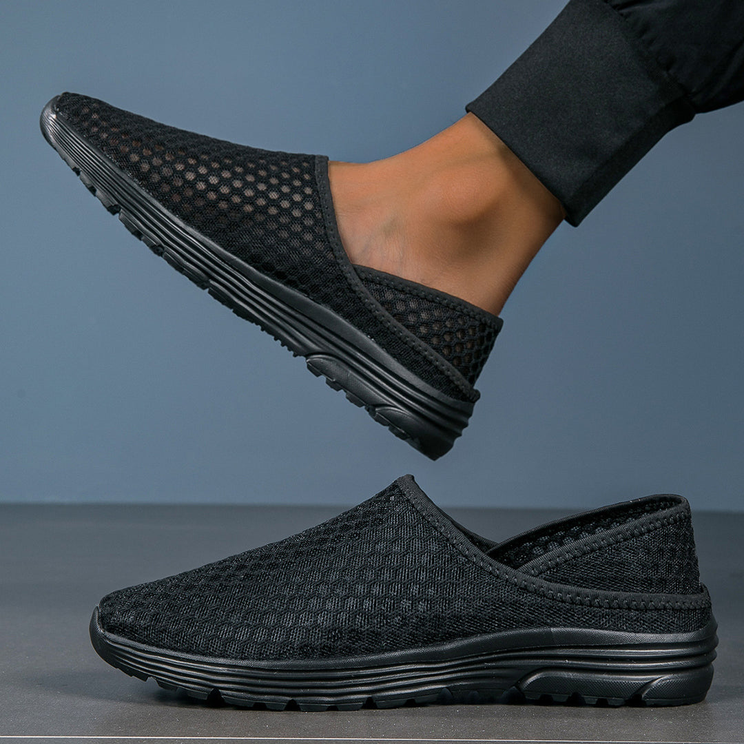 Damen nan luftige Schlupfsneaker mit Honigwaben-Strickoberteil und gedämpfter Komfortsohle Drune