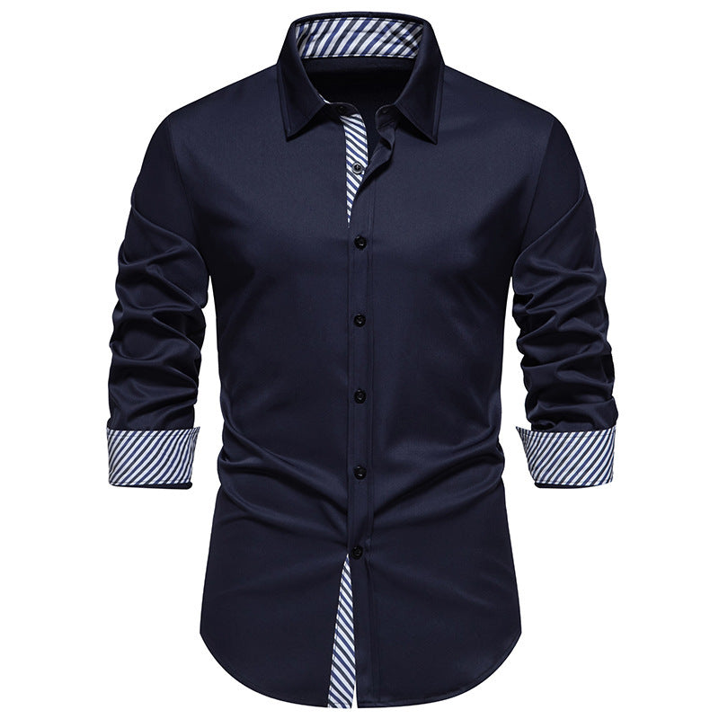 Herren Langarmhemd mit modernem Kontrastdesign Drune
