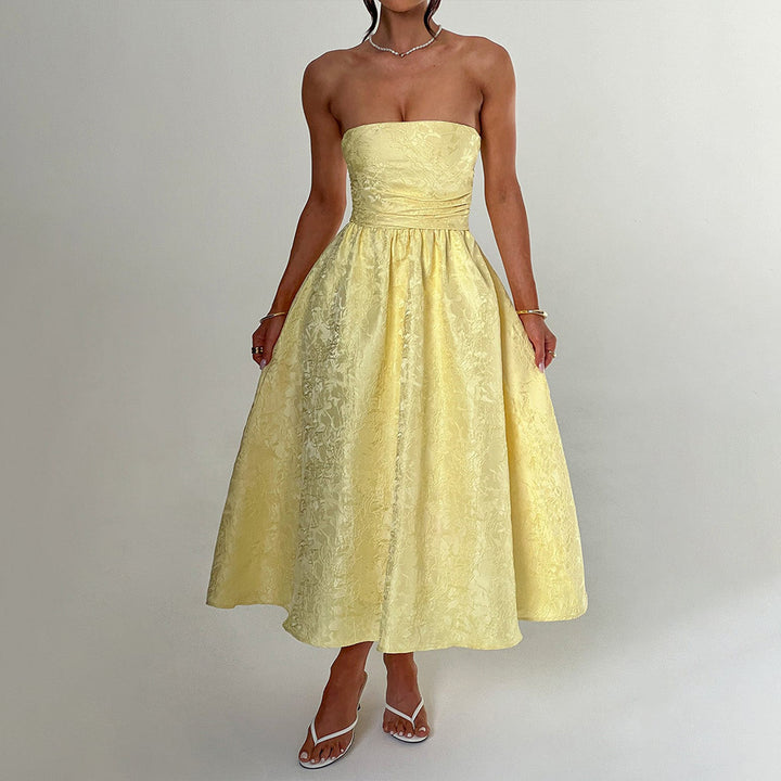 Damen Ballkleid mit schulterfreiem Design und fließendem Rock Drune