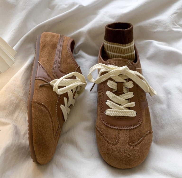 Damen Sportliche Sneakers aus Veloursleder mit atmungsaktiven Einsätzen und besonders weicher Sohle Drune
