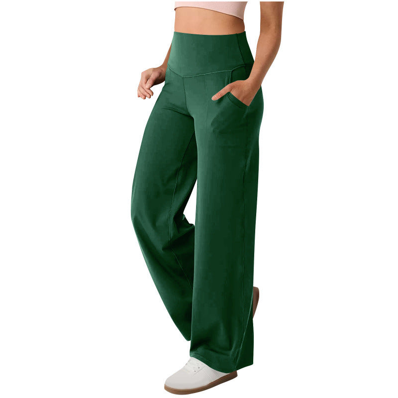 Damen weite High-Waist Freizeithose mit praktischen Taschen Drune
