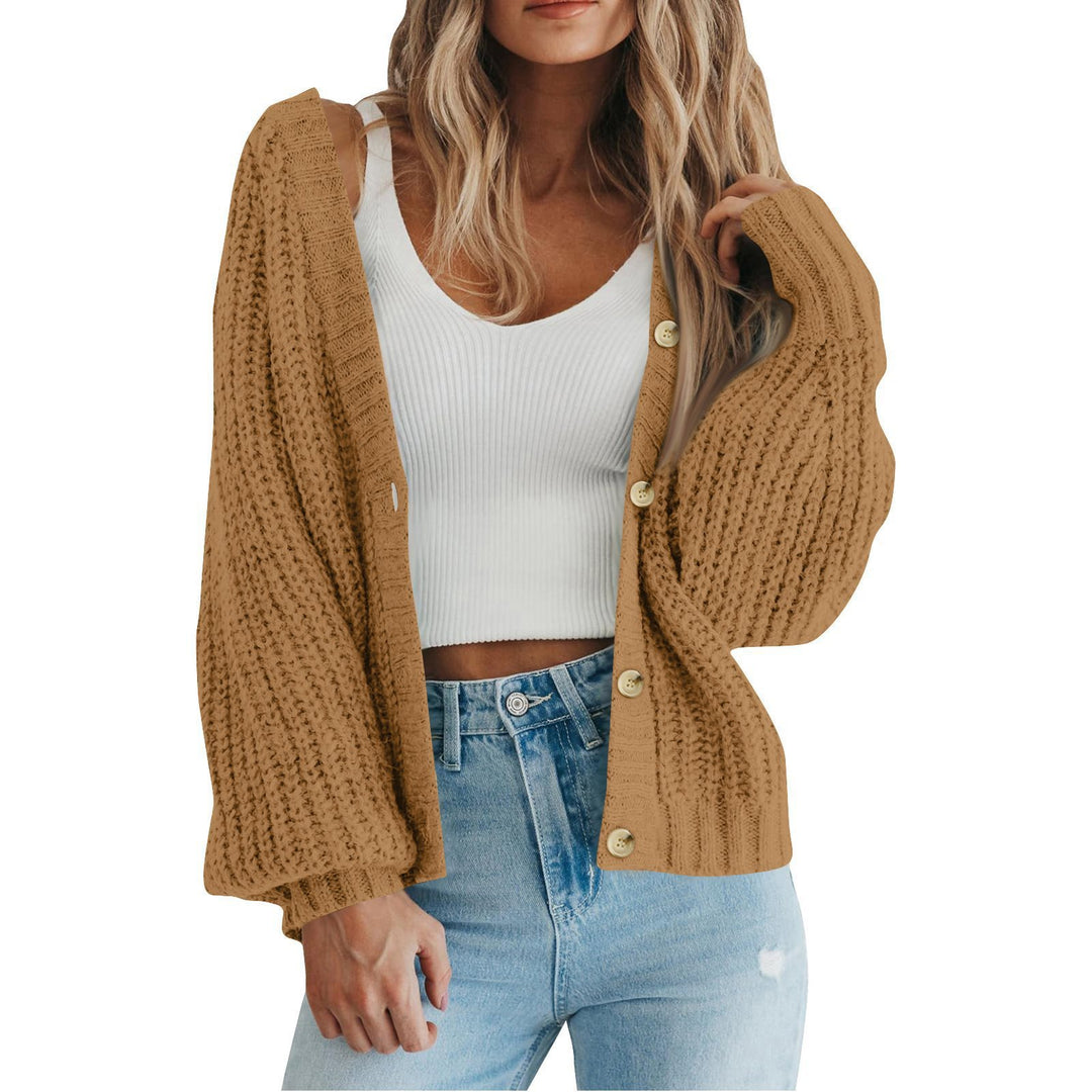 Damen Grobstrick-Cardigan mit Knopfdetails und weitem Schnitt Drune