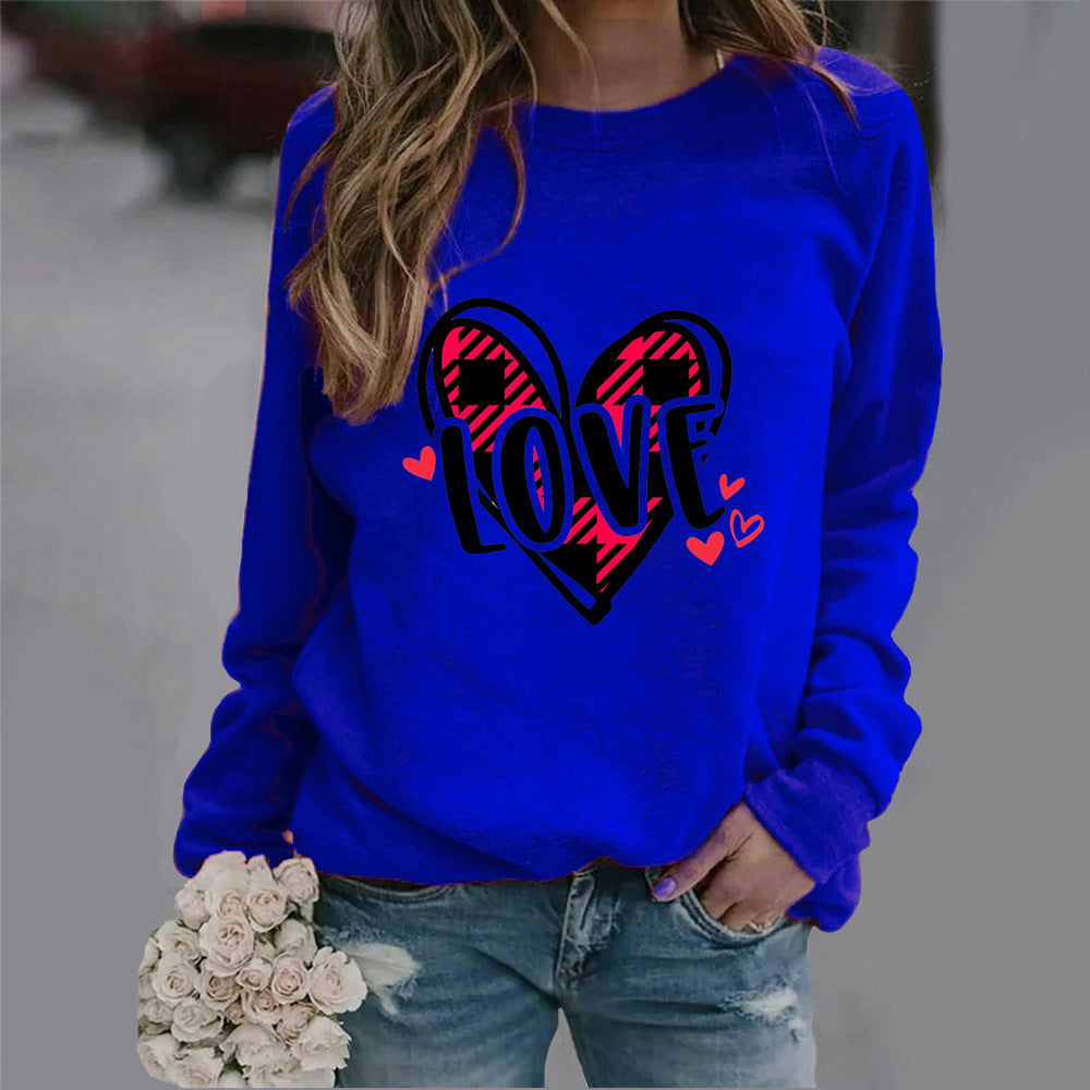 Damen Sweatshirt mit kreativem Herzdesign und lässigem Schnitt Drune