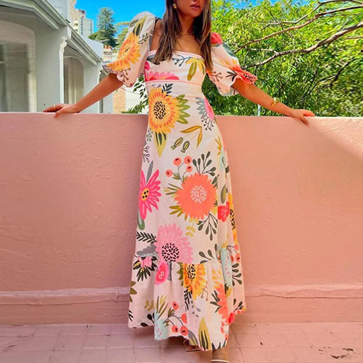 Damen Maxi-Kleid mit floralen Mustern Drune