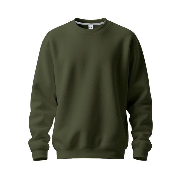 Herren nan Oversize-Rundhals-Sweatshirt aus weichem Baumwollfleece mit gerippten Bündchen Drune