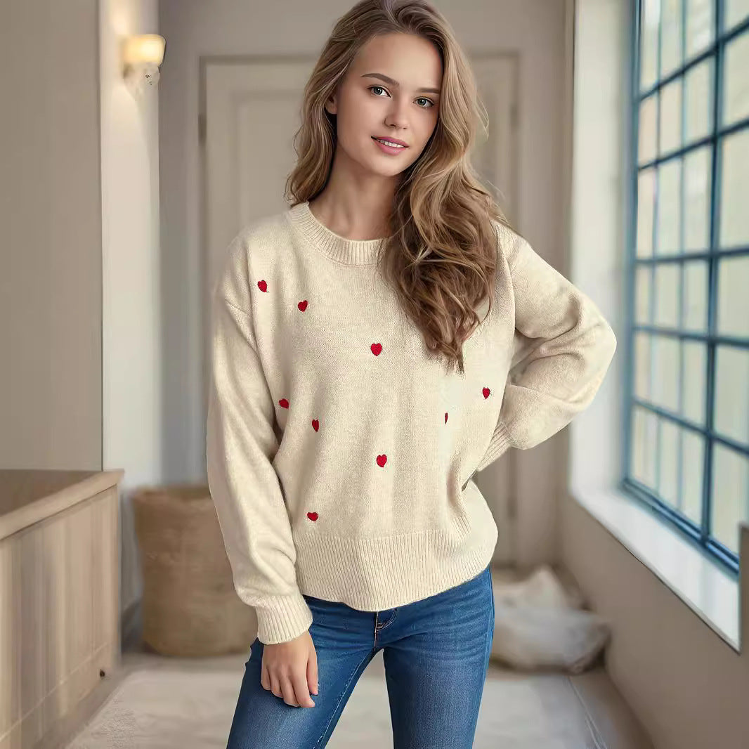 Damen Pullover mit verspieltem Herzdesign Drune
