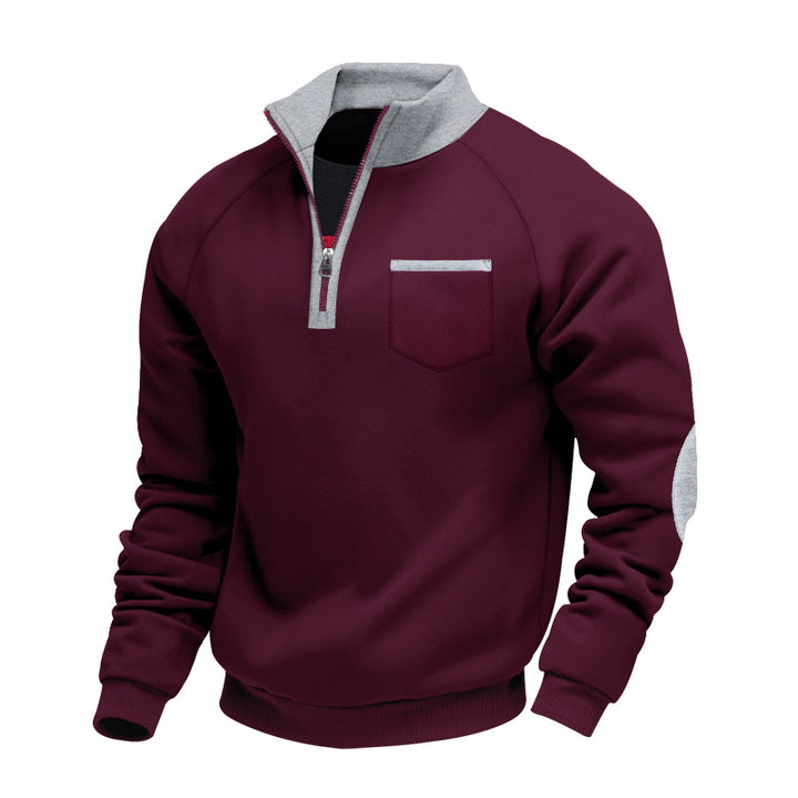 Herren modischer Kapuzenpullover mit Reißverschluss und praktischer Brusttasche Drune