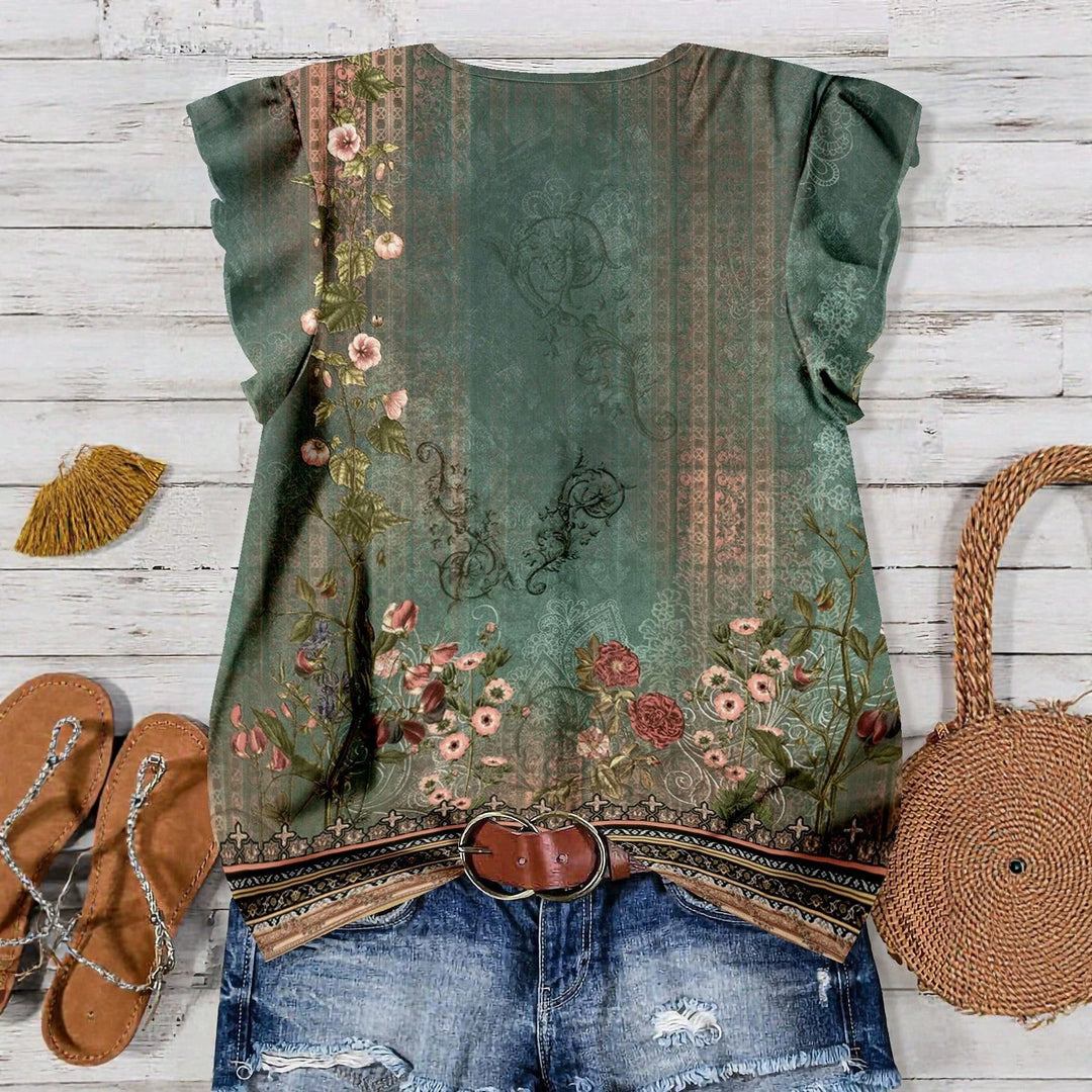 Damen Bluse mit floralem Muster Drune