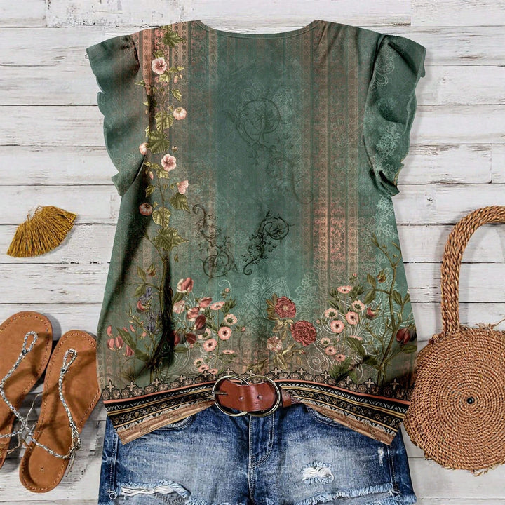 Damen Bluse mit floralem Muster Drune