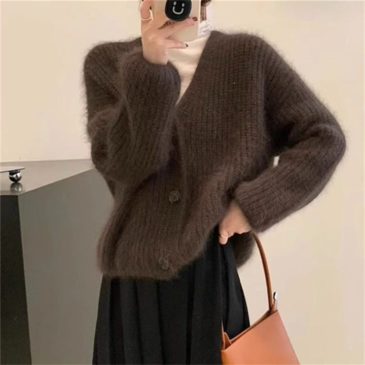 Damen kuscheliger Strickcardigan mit einzigartig weichem Material und praktischem Knopfverschluss Drune