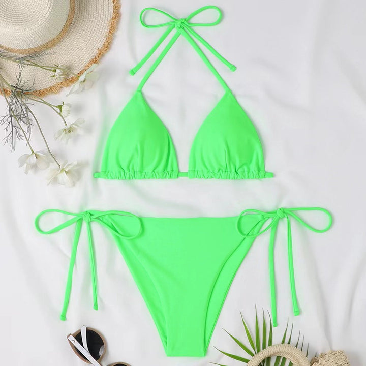 Damen Triangel-Bikini mit verstellbaren Bind Druneändern und raffinierten Details Drune