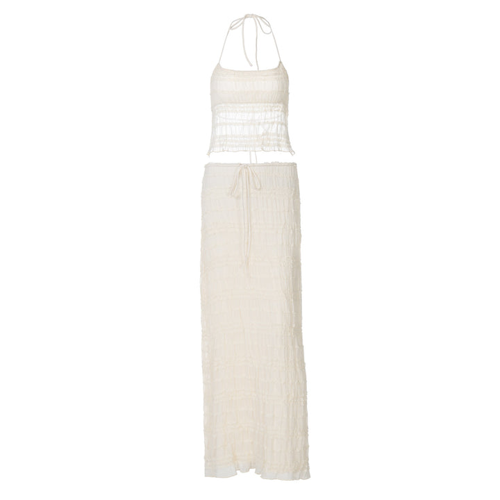 Damen Maxikleid mit schulterfreiem Design und Raffungen Drune