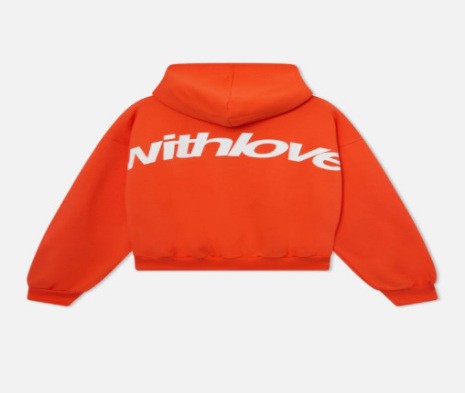 Unisex nan oversized Kapuzenpullover mit großflächigem Rückenprint, Kängurutasche und gerippten Bündchen Drune