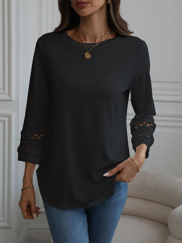 Damen modisches Oberteil mit eleganten Lochdetails Drune