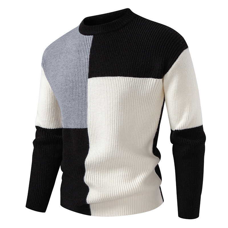 Herren farbenfroher Strukturpullover mit modernem Schnitt und Rundhalsausschnitt Drune