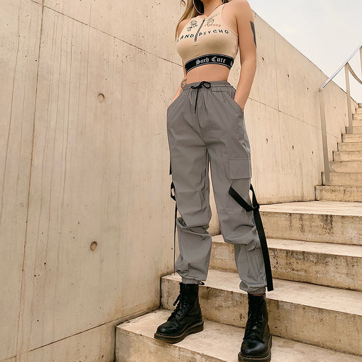 Damen Cargo-Hose mit verstellbarem Bund und Taschen Drune