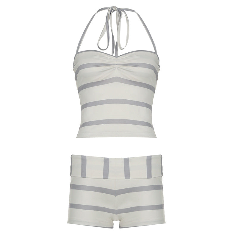 Damen Badeset mit trendy Streifenmuster Drune