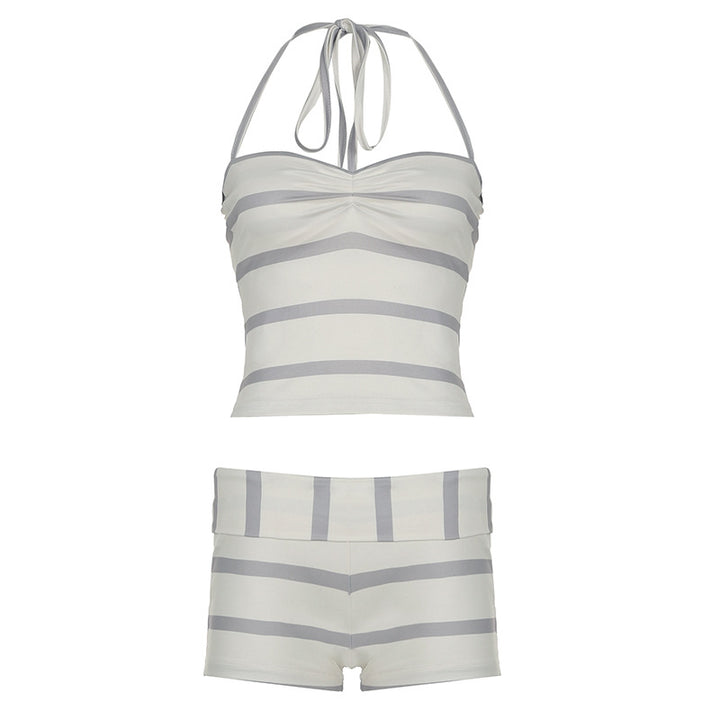 Damen Badeset mit trendy Streifenmuster Drune