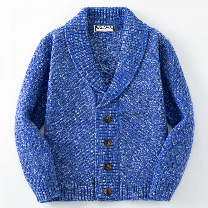 Herren Strickjacke mit modernem Zopfmuster und Knopfdetails Drune