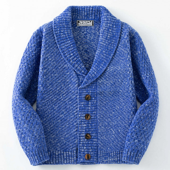 Herren Strickjacke mit modernem Zopfmuster und Knopfdetails Drune