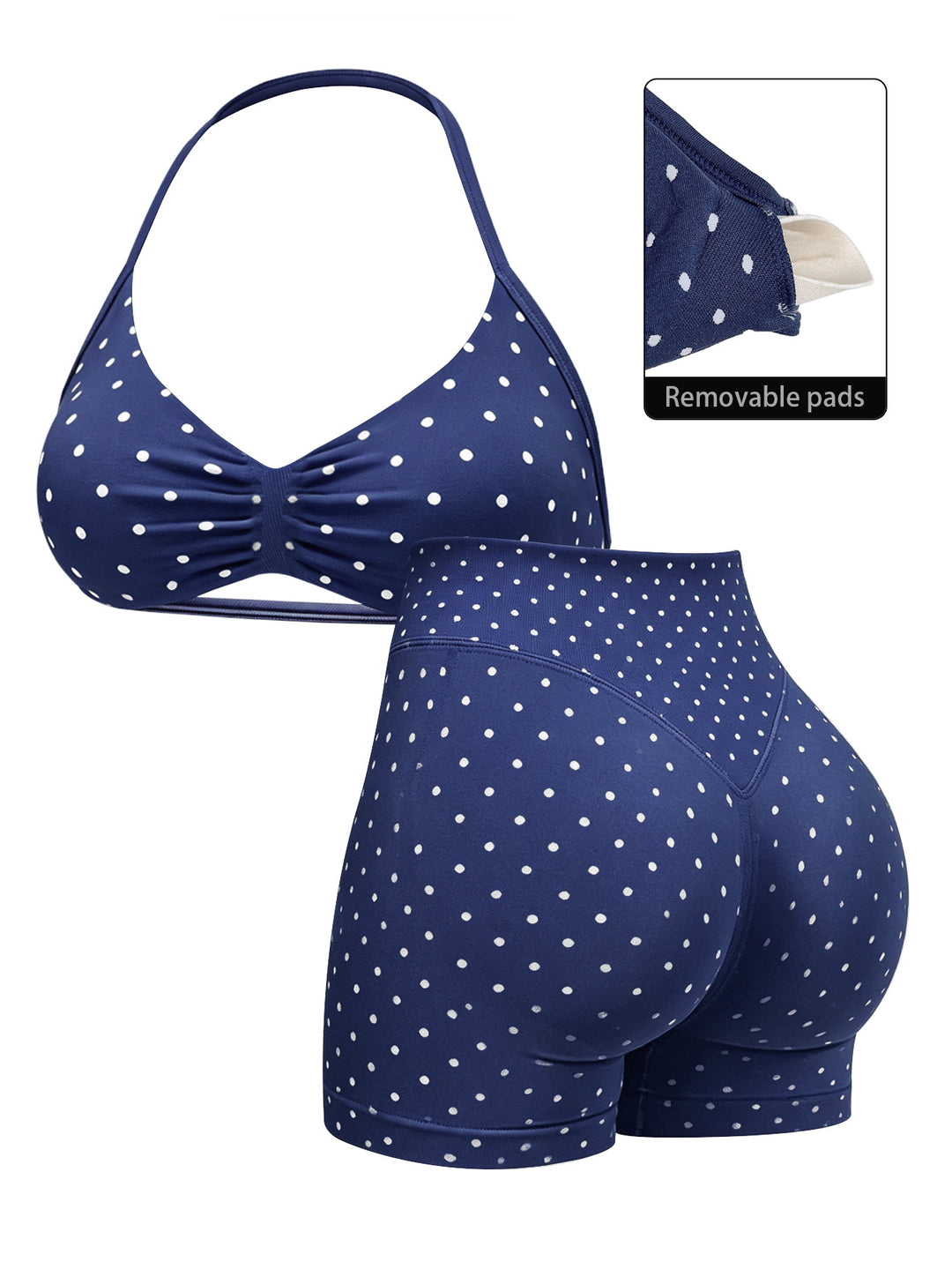 Damen Sportlicher Bikini mit gepolstertem Oberteil und hoher Taille Drune