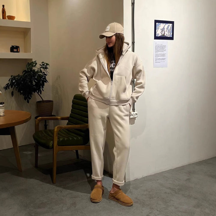 Damen gemütlicher Fleece Freizeitanzug Drune